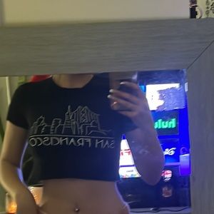 Super cute black crop shirt